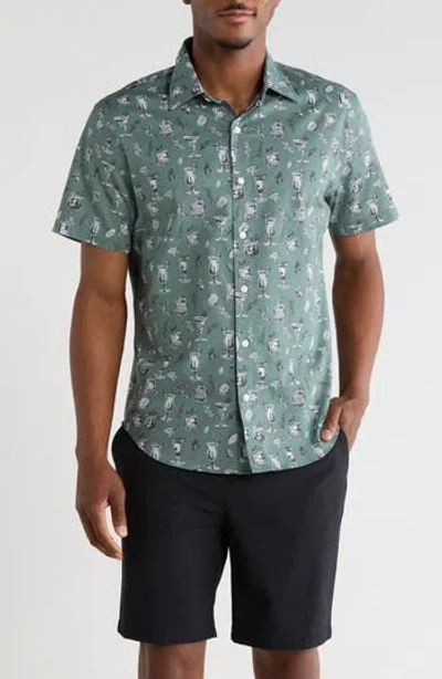Bonobos Riviera Printed Short Sleeve Shirt In Green
