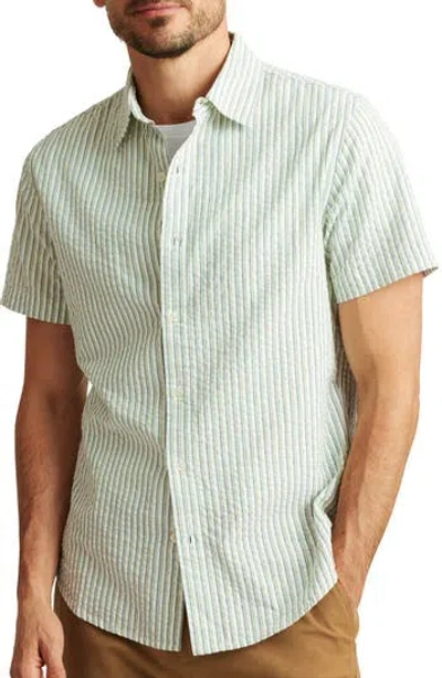 Bonobos Riviera Seersucker Slim Fit Short Sleeve Button-up Shirt In Green