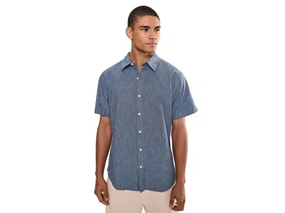 Bonobos Riviera Short Sleeve Shirt Men's Clothing Dark Wash Chambray: 2xl, Cotton In White