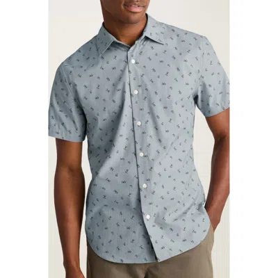 Bonobos Riviera Slim Fit Floral & Paisley Short Sleeve Stretch Cotton Button-up Shirt In Blue