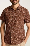 Bonobos Riviera Slim Fit Floral Short Sleeve Stretch Cotton Button-up Shirt In Brown