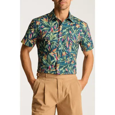 Bonobos Riviera Slim Fit Leaf Print Short Sleeve Button-up Shirt