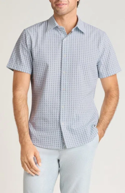 Bonobos Riviera Slim Fit Print Seersucker Short Sleeve Shirt In Blue