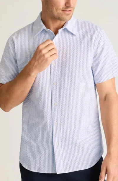 Bonobos Riviera Slim Fit Short Sleeve Seersucker Button-up Shirt In Blue