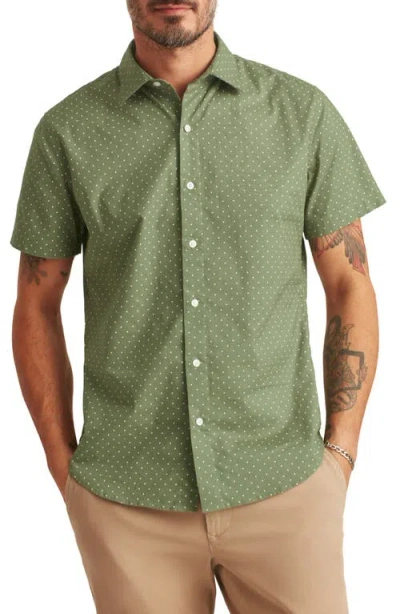 Bonobos Riviera Slim Fit Short Sleeve Stretch Cotton Button-up Shirt In Miller Cove Dot C52