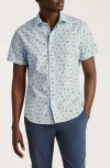 Bonobos Riviera Slim Fit Tropical Print Short Sleeve Stretch Cotton Button-up Shirt In Blue