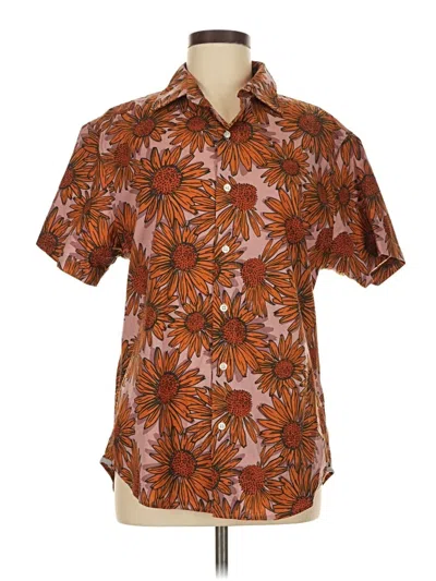 Pre-owned Bonobos Short Sleeve Button Down Shirt In Orange