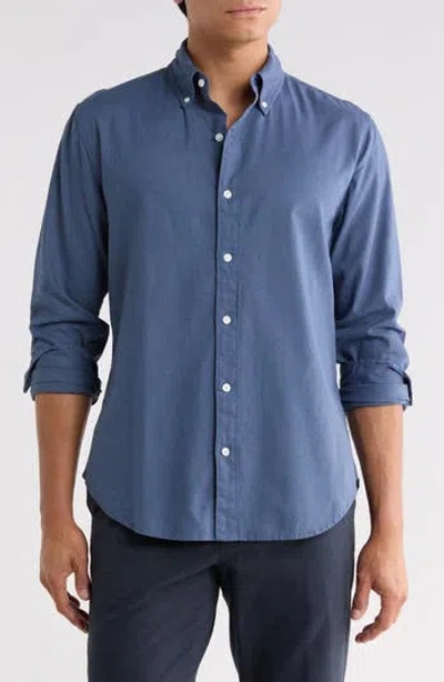 Bonobos Slim Fit Cotton & Linen Blend Long Sleeve Button-down Shirt In Blue