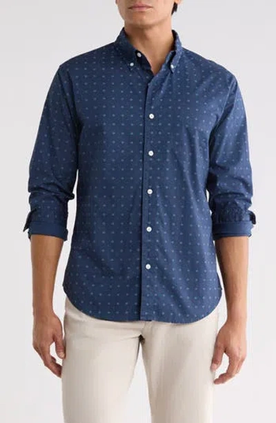 Bonobos Slim Fit Geo Print Stretch Poplin Shirt In Blue