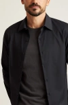 Bonobos Solid Black Woven Nylon Blend Button-up Shirt In Jet Black