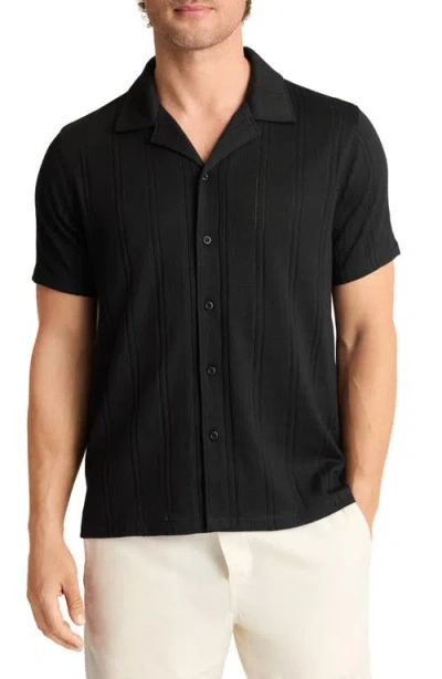 Bonobos Stretch Pointelle Cabana Shirt In Black