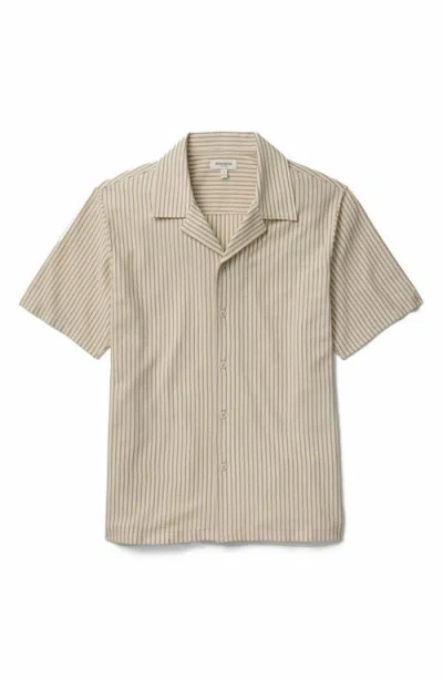 Bonobos Stripe Knit Cotton Blend Camp Shirt In Neutral