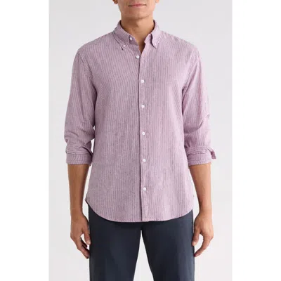 Bonobos Striped Cotton And Linen Long Sleeve Shirt In Multi