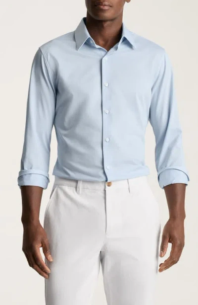 Bonobos Tech Light Blue Performance Cotton Blend Piqué Button-up Shirt In Birds Eye Texture V2 C2