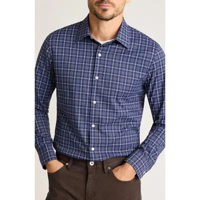 Bonobos Tech Slim Fit Navy Plaid Performance Button-down Shirt In Blue