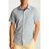 Bonobos Tech Slim Fit Tropical Tiger Print Short Sleeve Performance Button-up Shirt In Blue