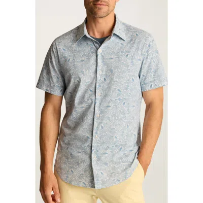 BONOBOS BONOBOS TECH SLIM FIT TROPICAL TIGER PRINT SHORT SLEEVE PERFORMANCE BUTTON-UP SHIRT
