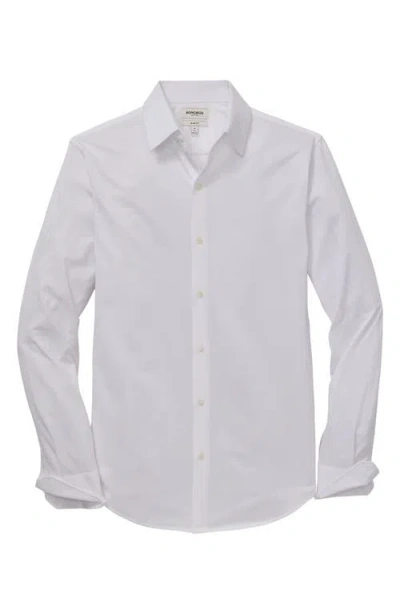 Bonobos Tech Solid White Performance Cotton Blend Piqué Button-up Shirt In Birds Eye Texture V2 C4