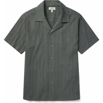 Bonobos Textured Stripe Knit Cotton Blend Camp Shirt In Gray