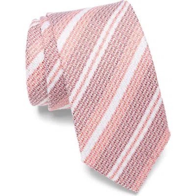Bonobos Textured Stripe Silk Tie In Orange