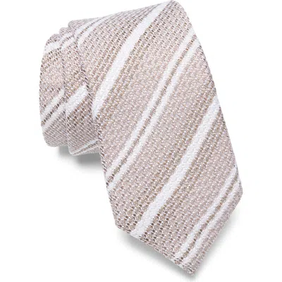 Bonobos Textured Stripe Silk Tie In Tan