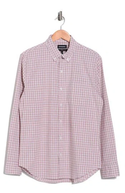 Bonobos Tigertail Plaid Slim Fit Button Front Shirt In Pink