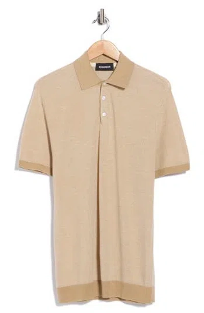 Bonobos Two-tone Cotton Polo In Cornstalk Antique White