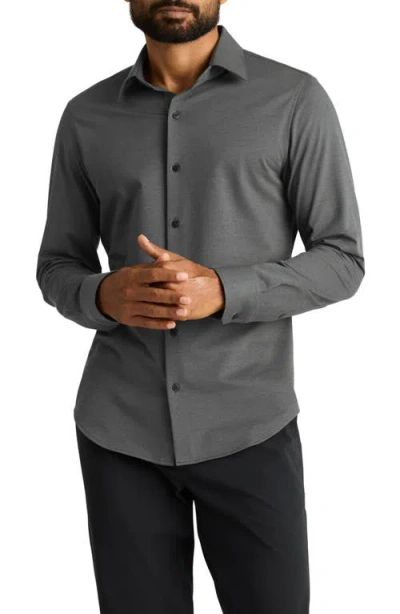 Bonobos Wear To Work Slim Fit Cotton Blend Piqué Performance Button-up Shirt In Gray