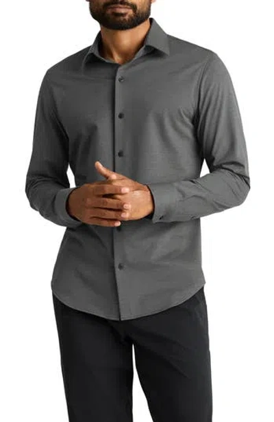 Bonobos Wear To Work Slim Fit Cotton Blend Piqué Performance Button-up Shirt In Charcoal
