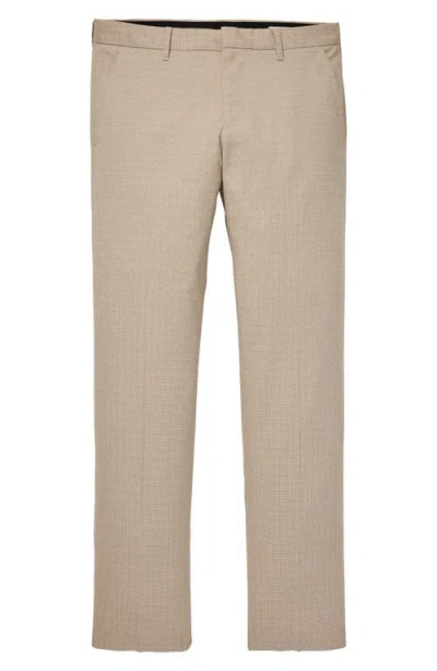 Bonobos Weekday Warrior Check Flat Front Stretch Cotton Pants In Friday Khaki Small Glen Check