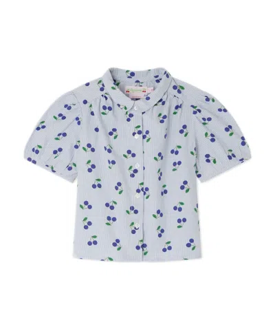 Bonpoint Kids' Adele Graphic-print Shirt In Blue