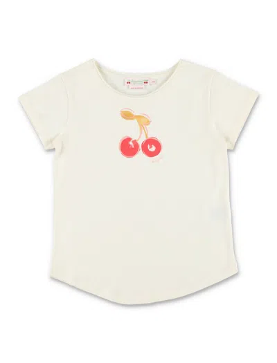 Bonpoint Aada Mini Cartoon Cherry T-shirt For Girls In Upb Ecru