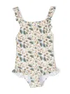 Bonpoint Acapulco Floral-print Swimsuit In Yellow