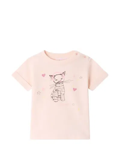 Bonpoint Babies' Aiman Graphic-print Button-fastening T-shirt In Pink