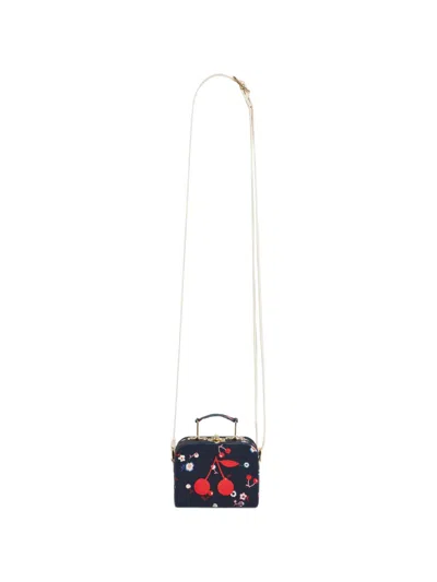 Bonpoint Kids' Aimane Cherry-motif Shoulder Bag In Blue