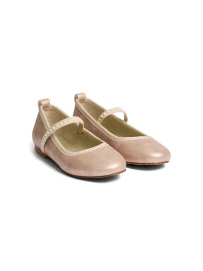 Bonpoint Kids' Aisha Leather Ballerinas In Neutrals