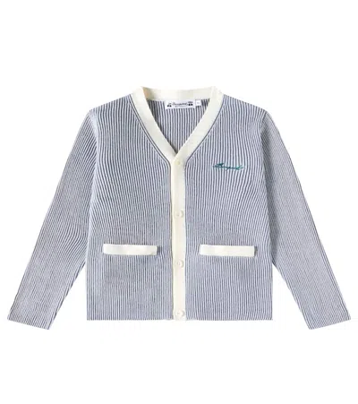 Bonpoint Kids' Albert Cotton Cardigan In Ra Bleu Du Nord
