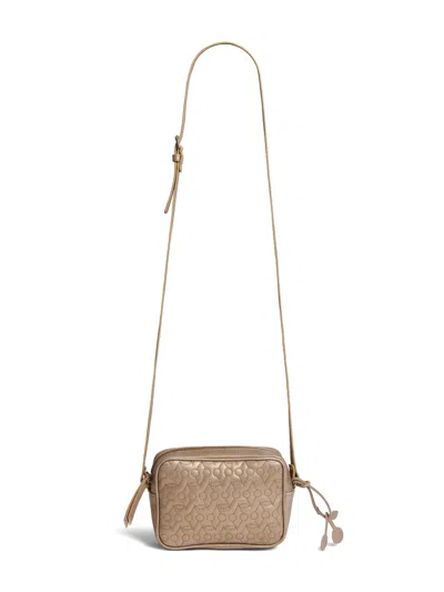 Bonpoint Kids' Alimos Cherry-quilted Leather Shoulder Bag In Gold