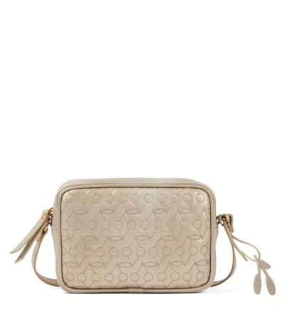 Bonpoint Kids' Alimos Metallic Leather Shoulder Bag In Burgundy