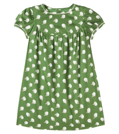 Bonpoint Kids' Alinda Printed Cotton Dress In Green