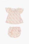 Bonpoint All-over Cherrys Printed Bloomers Amissa And Blouse Set