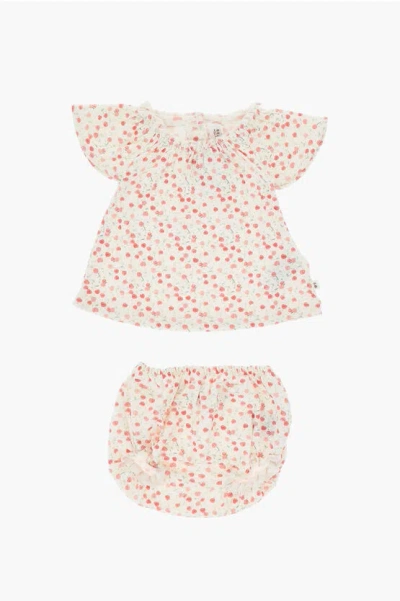 Bonpoint All-over Cherrys Printed Bloomers Amissa And Blouse Set In White
