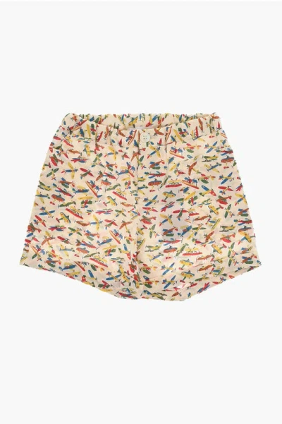 Bonpoint All Over Printed Cotton Cherrysh Shorts In Pink