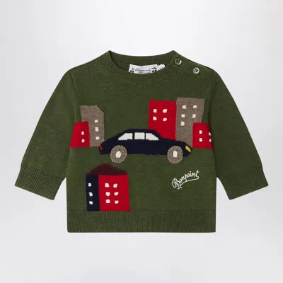 Bonpoint Kids' Almire Dark Green Wool Jumper