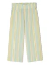 Bonpoint Aloise Striped Cotton Trousers In Blue