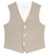 Bonpoint Angus Linen And Cotton Vest In Beige