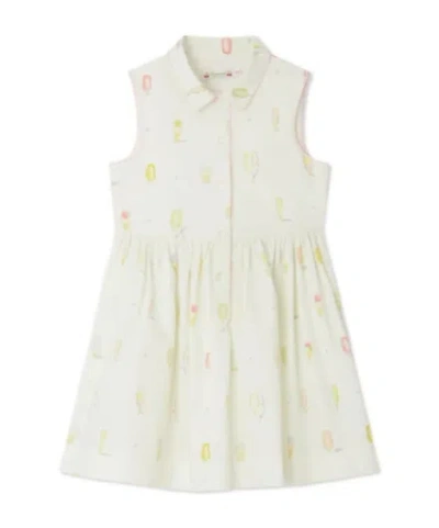 Bonpoint Kids' Anne Sleeveless Dress With Ice-cream Print In White