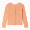 BONPOINT APRICOT-COLOURED CARDIGAN IN COTTON