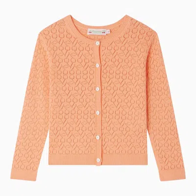 Bonpoint Apricot-coloured Cardigan In Cotton In Neutral