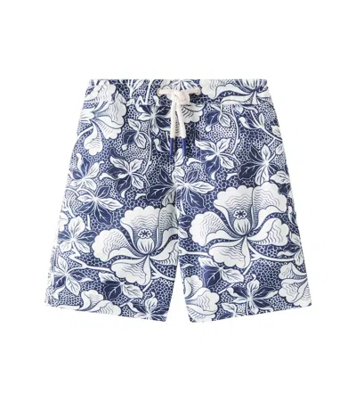 Bonpoint Kids' Ariel Floral Swim Trunks In Fl Bleu